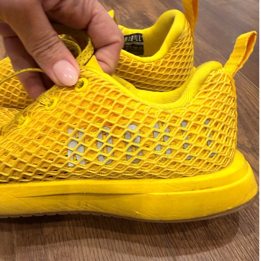 NOBULL Lemon Drop Diamond Knit Runner Yellow Sneakers Women’s 7.5 - Picture 4 of 10
